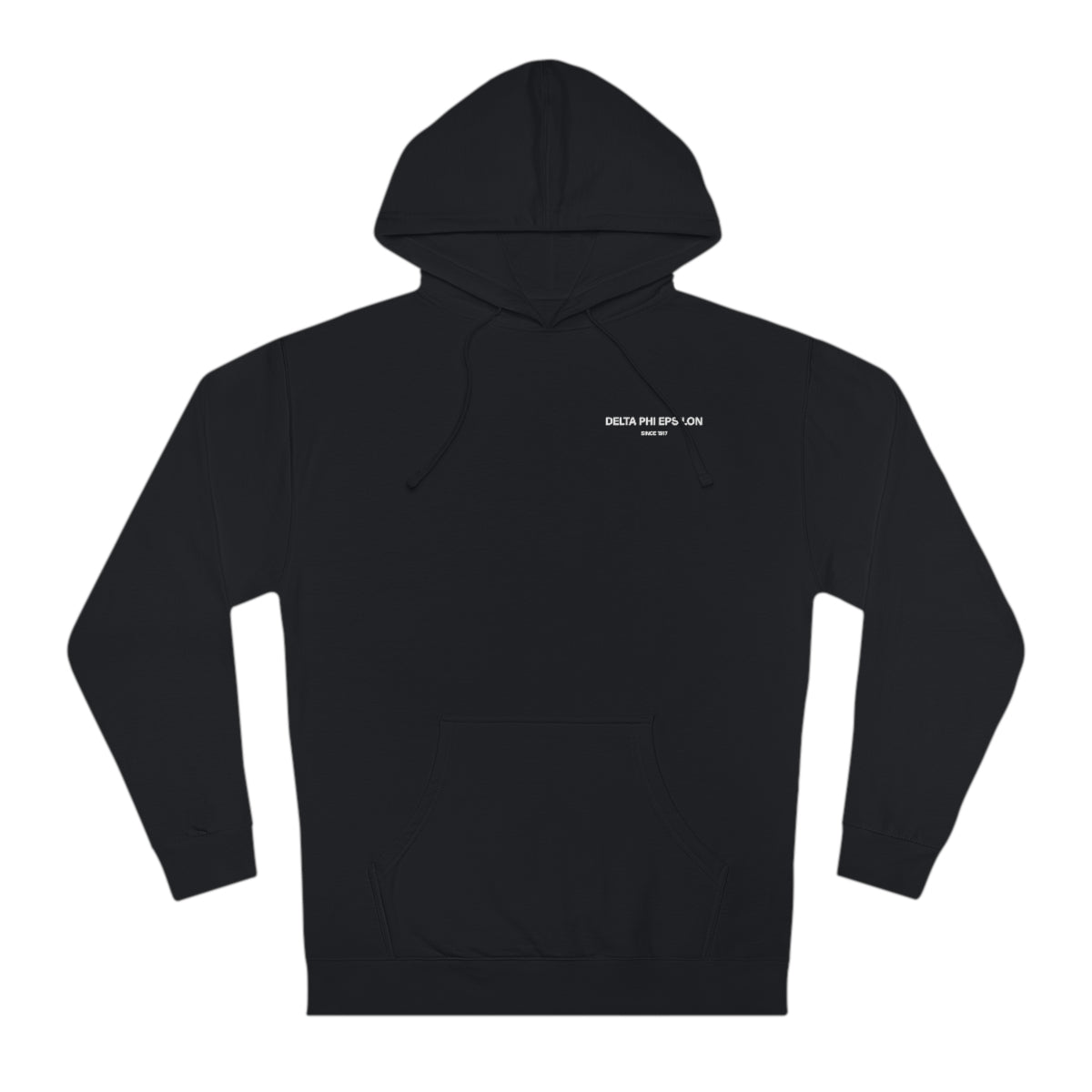 Delta Phi Epsilon Simple Trendy Cute Circle Sorority Hoodie Sweatshirt Design Black