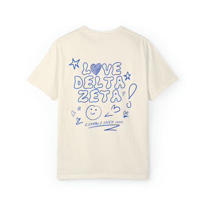 Delta Zeta Love Doodle Sorority T-shirt