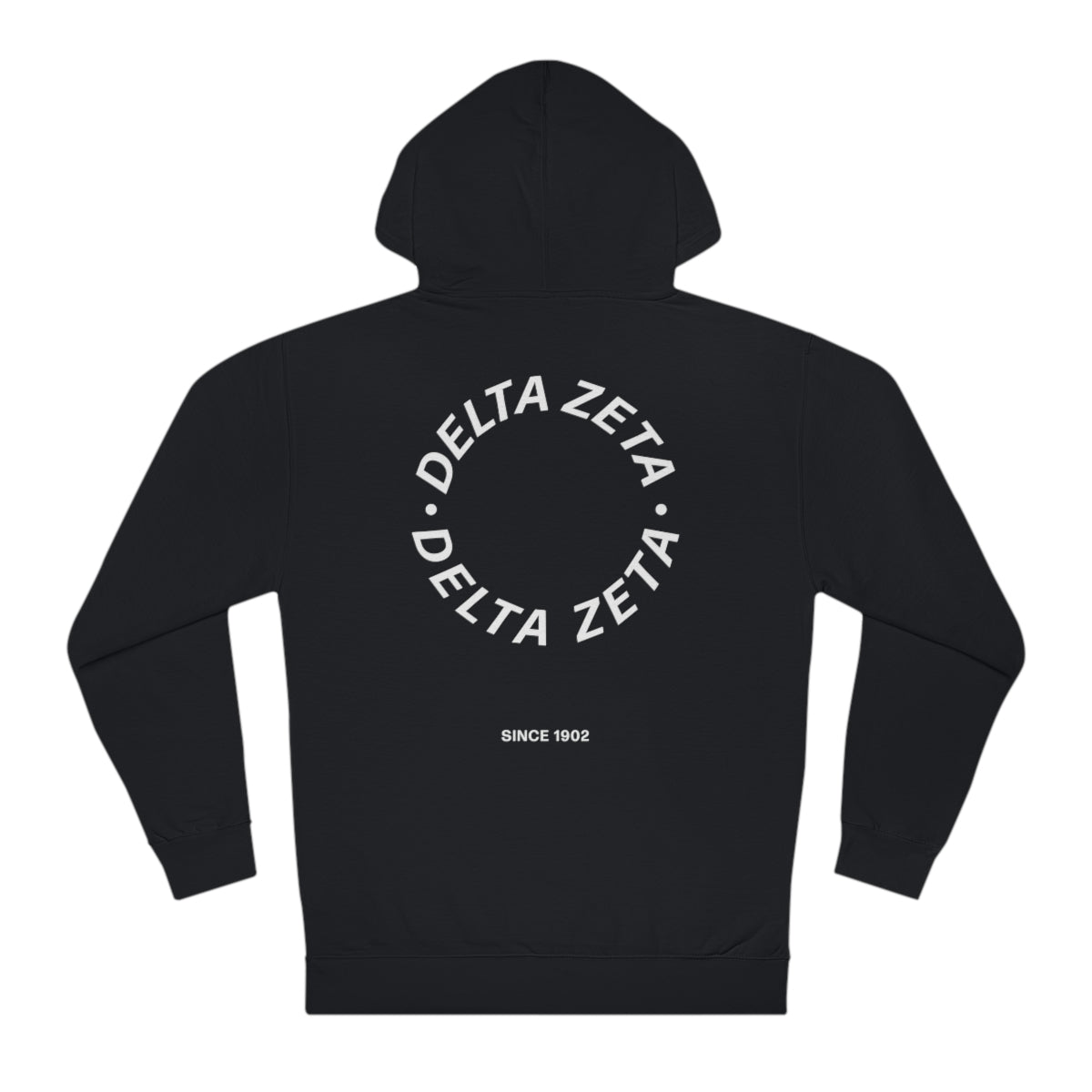 Delta Zeta Simple Trendy Cute Circle Sorority Hoodie Sweatshirt Design Black