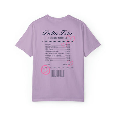Delta Zeta Sorority Receipt Comfy T-shirt