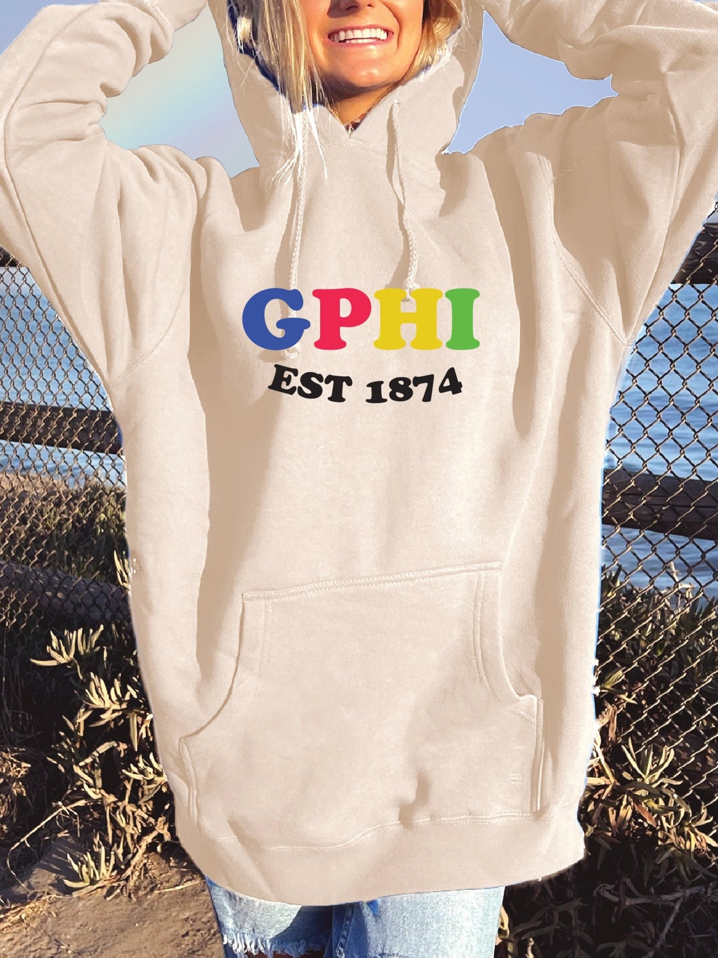 Gamma Phi Beta Colorful Sorority Sweatshirt GPhi Hoodie