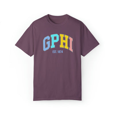 Gamma Phi Beta Pastel Varsity Sorority T-shirt