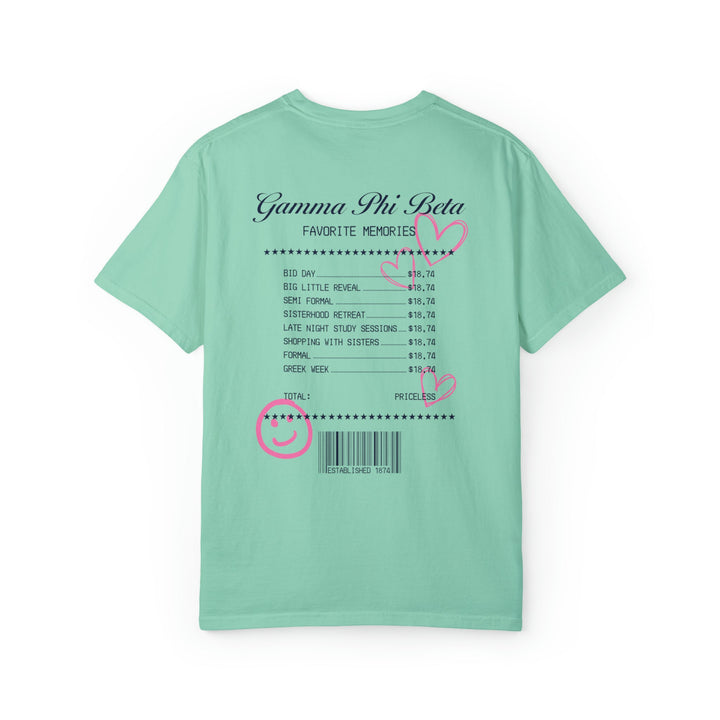 Gamma Phi Beta Sorority Receipt Comfy T-shirt – greekify