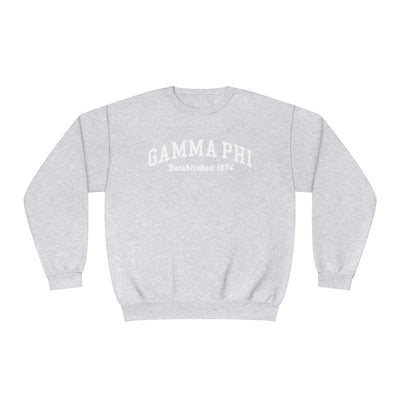 Gamma Phi Beta Sorority Varsity College GPhi Crewneck Sweatshirt
