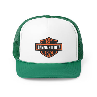Gamma Phi Beta Trendy Motorcycle Trucker Hat