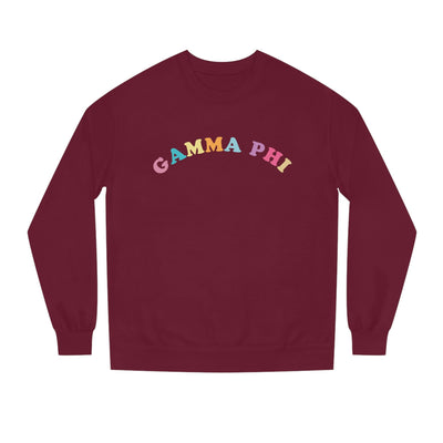Gamma Phi Colorful Text Cute GPhi Sorority Crewneck Sweatshirt
