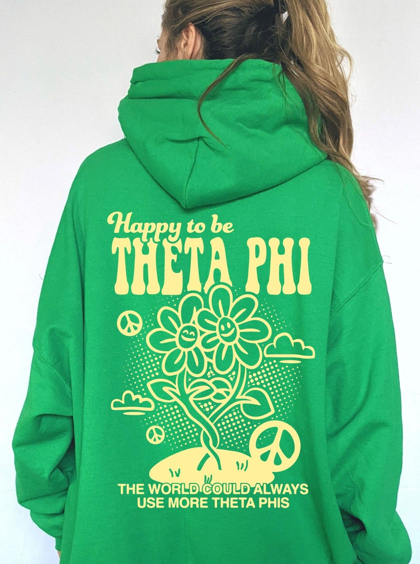 Happy to Be Theta Phi Sorority Sweatshirt | Theta Phi Alpha Trendy Sorority Hoodie
