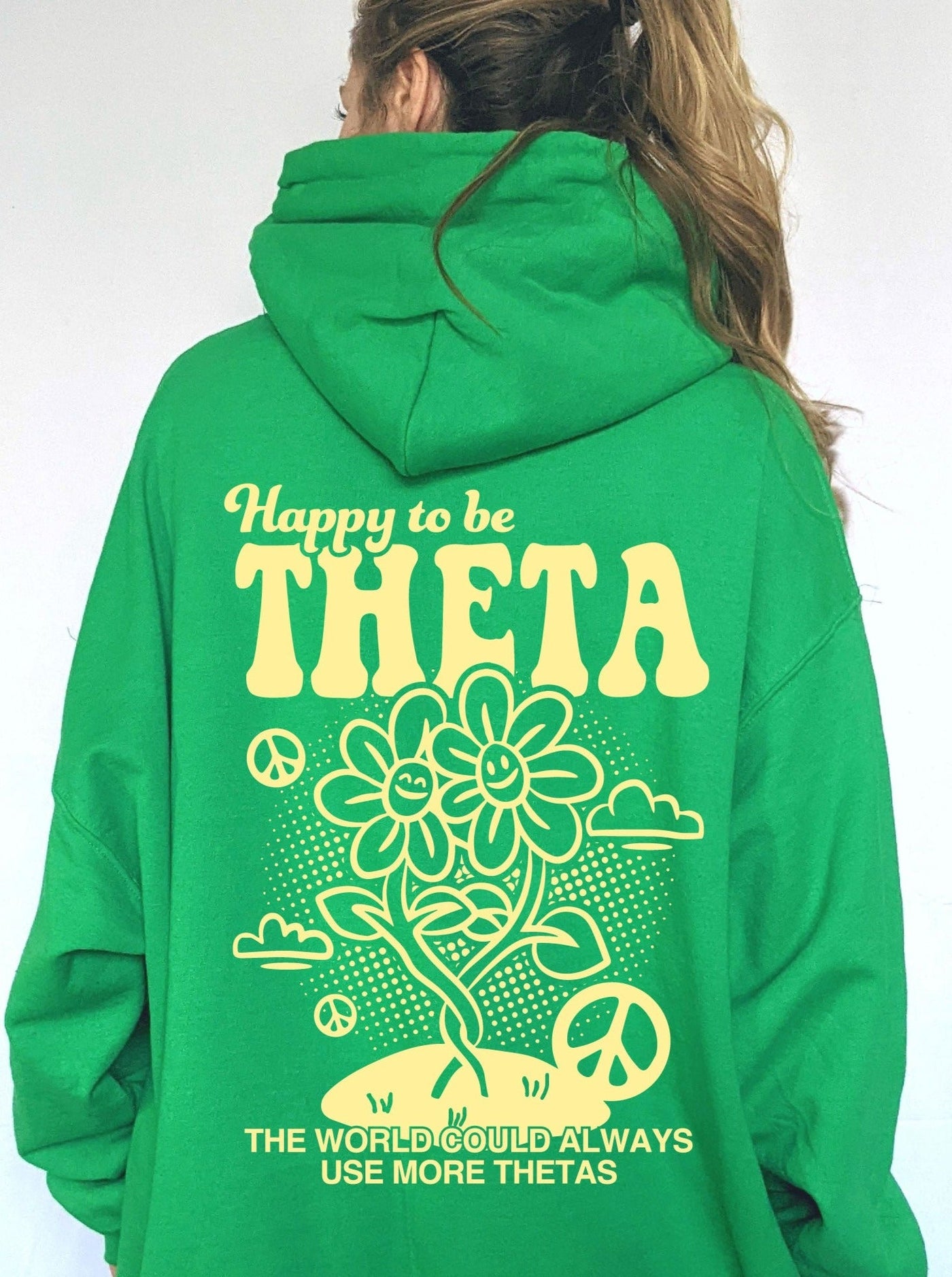 Happy to Be Theta Sorority Sweatshirt | Kappa Alpha Theta Trendy Sorority Hoodie