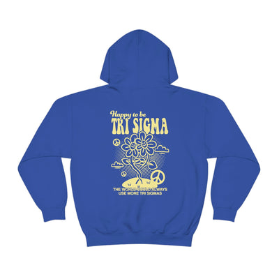Happy to Be Tri Sigma Sorority Sweatshirt | Sigma Sigma Sigma Trendy Sorority Hoodie