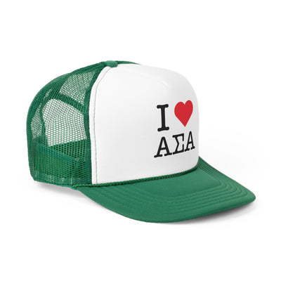 I Heart Alpha Sigma Alpha Sorority Foam Trucker Hat