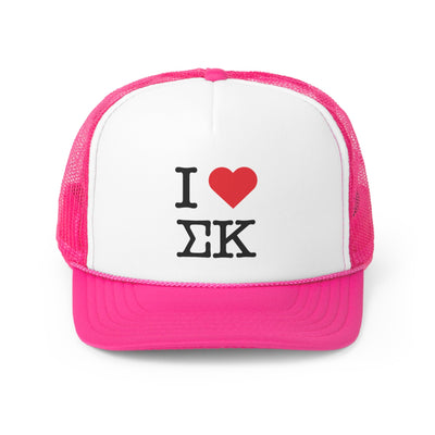 I Heart Sigma Kappa Sorority Foam Trucker Hat