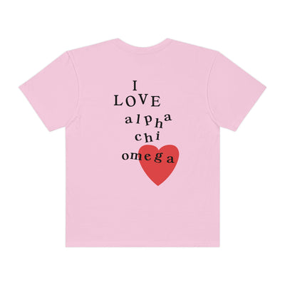 I Love Alpha Chi Omega Sorority Comfy T-Shirt