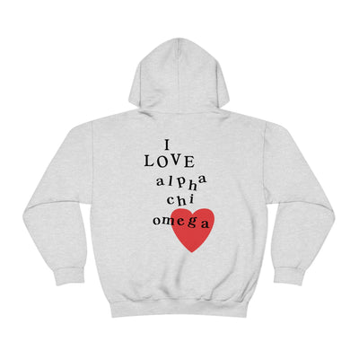 I Love Alpha Chi Omega Sorority Sweatshirt | Trendy Alpha Chi Custom Sorority Hoodie
