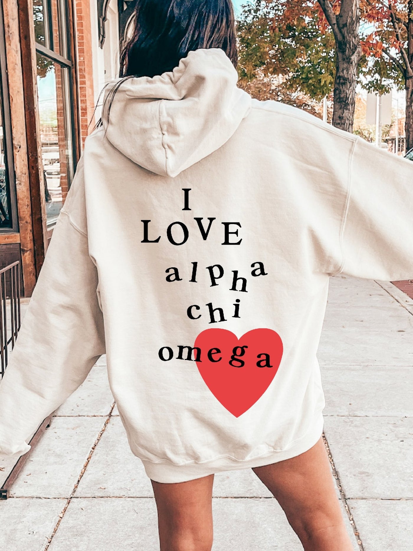 I Love Alpha Chi Omega Sorority Sweatshirt | Trendy Alpha Chi Custom Sorority Hoodie