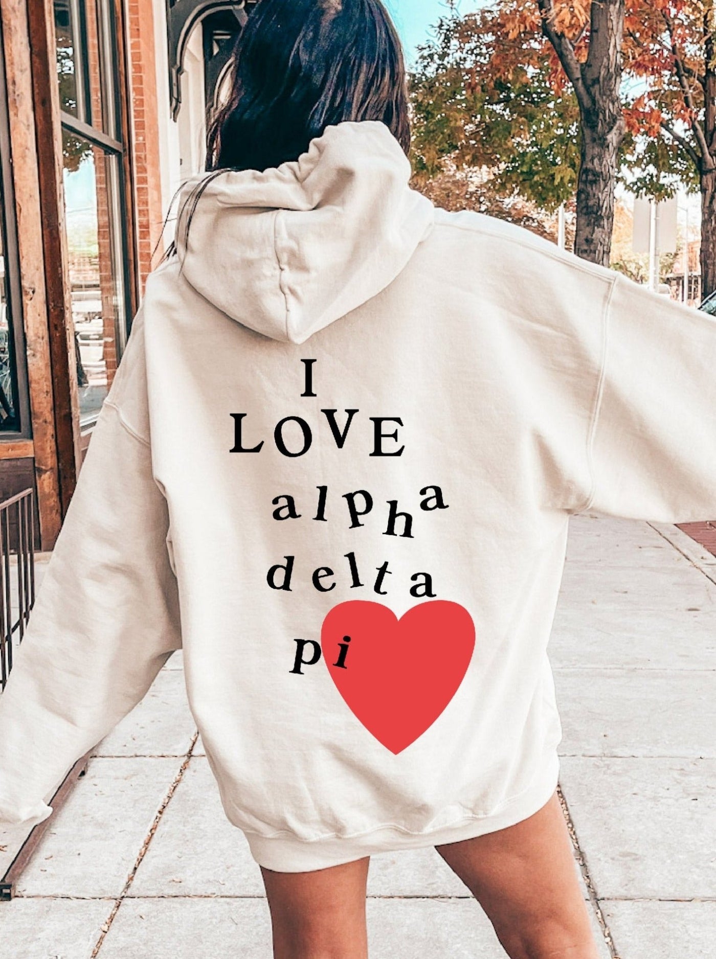 I Love Alpha Delta Pi Sorority Sweatshirt | Trendy ADPi Custom Sorority Hoodie