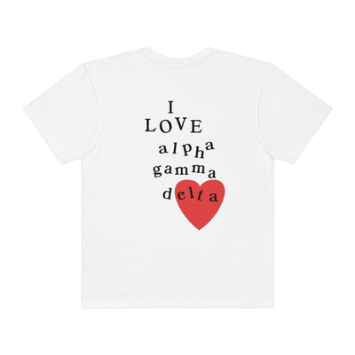 I Love Alpha Gamma Delta Sorority Comfy T-Shirt