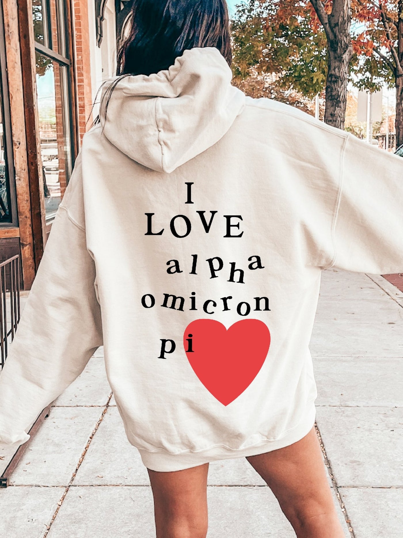 I Love Alpha Omicron Pi Sorority Sweatshirt | Trendy Alpha O Custom Sorority Hoodie