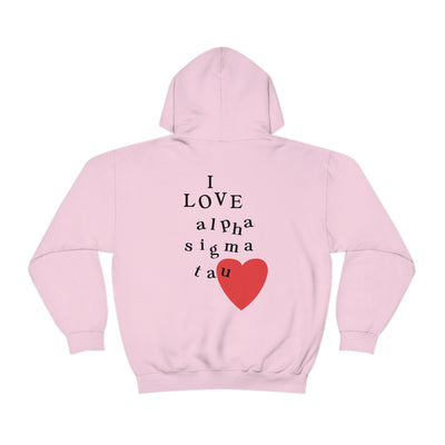 I Love Alpha Sigma Tau Sorority Sweatshirt | Trendy Custom Sorority Hoodie