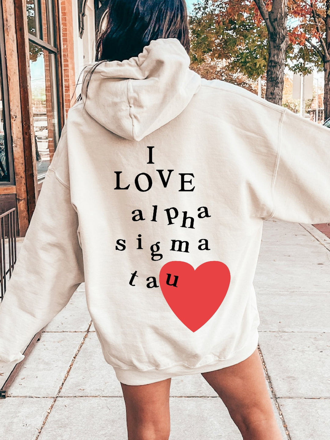 I Love Alpha Sigma Tau Sorority Sweatshirt Trendy Custom - Main Image