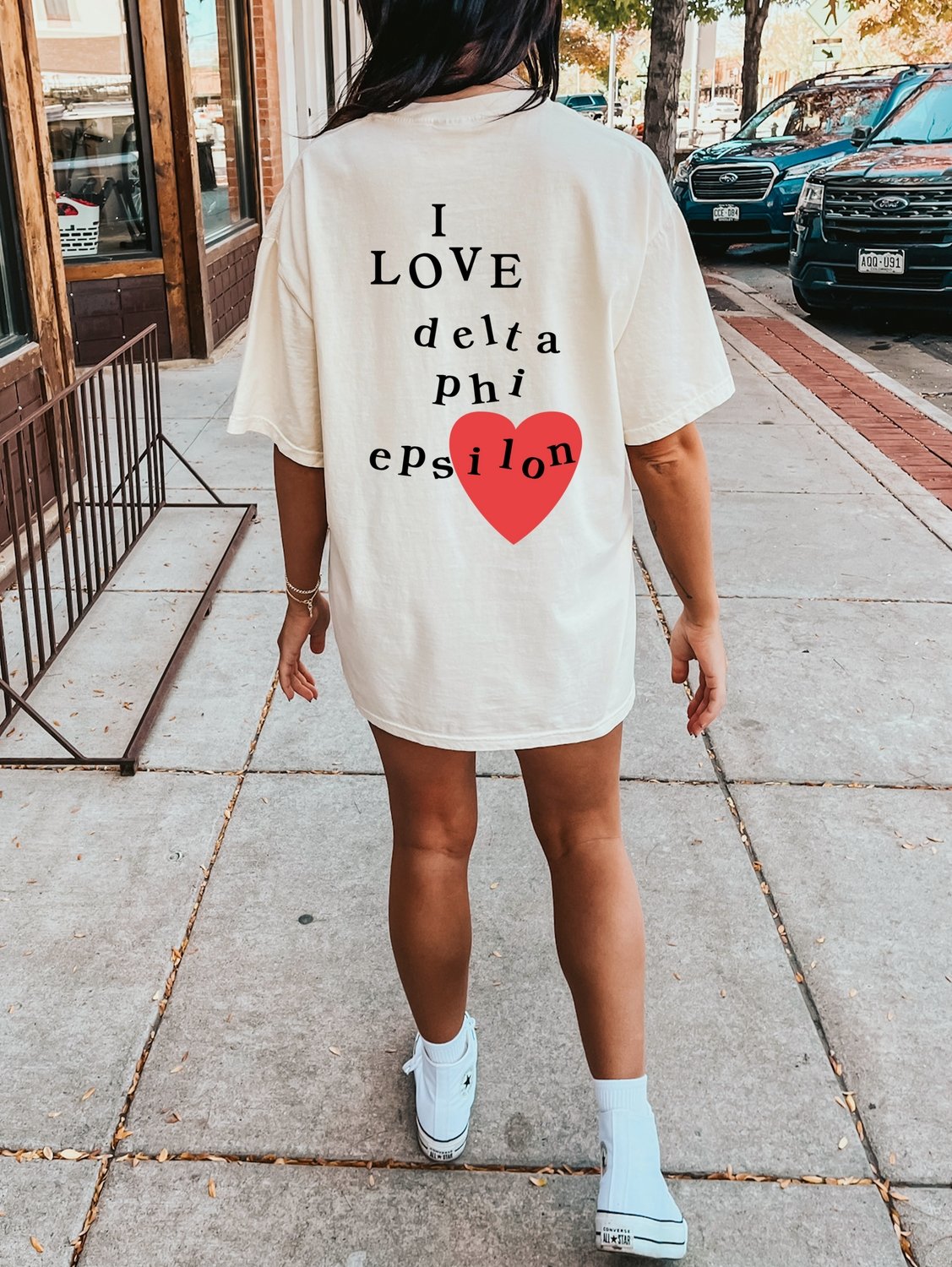 I Love Delta Phi Epsilon Sorority Comfy T-Shirt