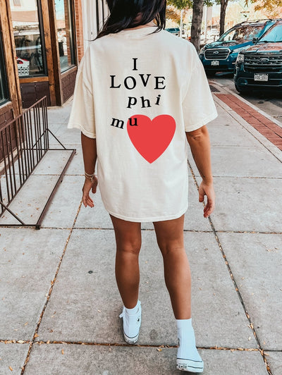 I Love Phi Mu Sorority Comfy T-Shirt