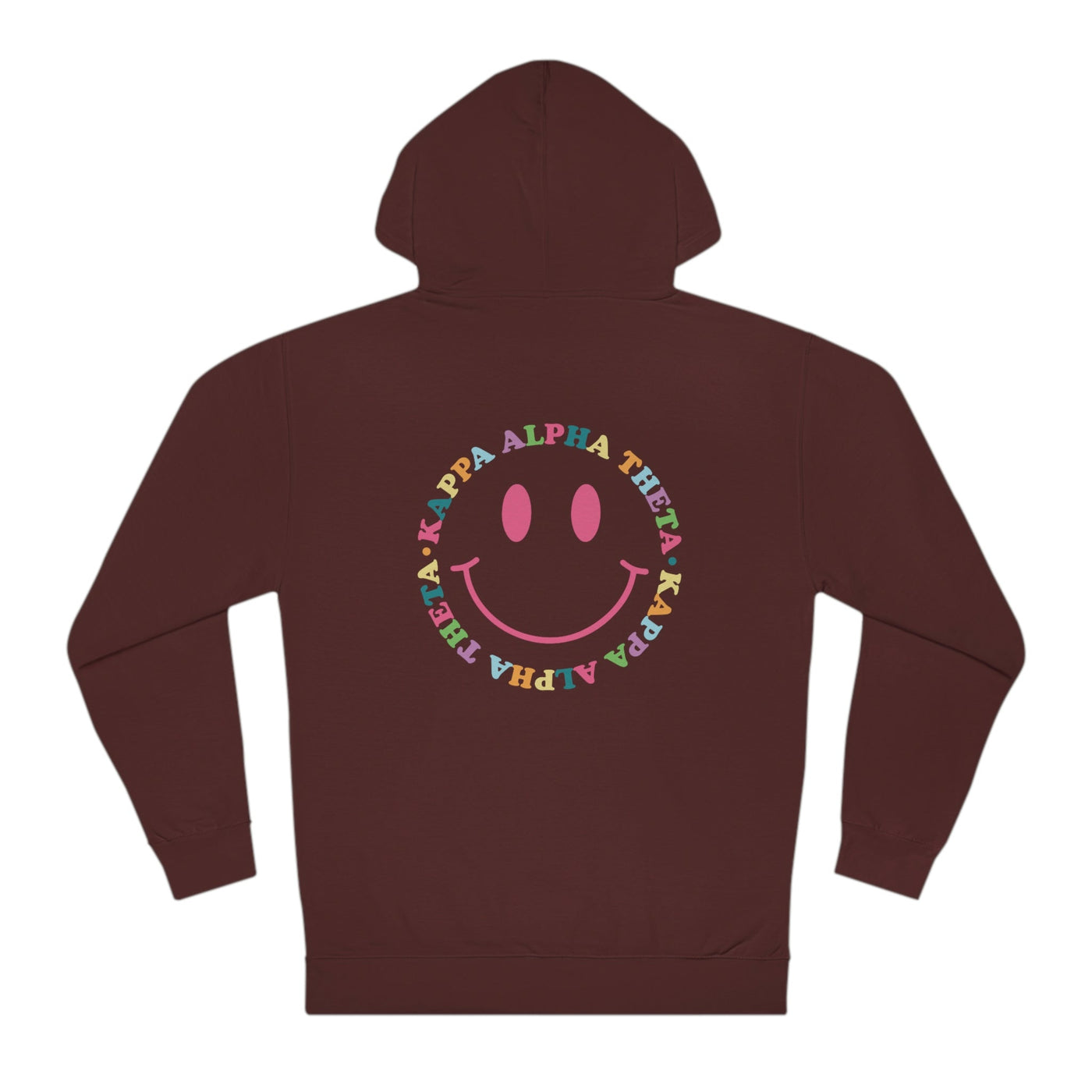 Kappa Alpha Theta Colorful Smiley Sweatshirt, Trendy Theta Sorority Hoodie