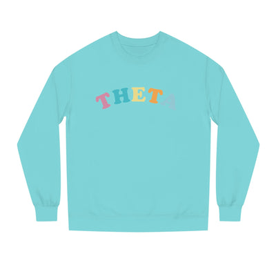 Kappa Alpha Theta Colorful Text Cute Theta Sorority Crewneck Sweatshirt