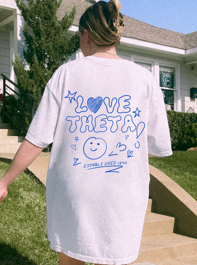 Kappa Alpha Theta Love Doodle Sorority T-shirt