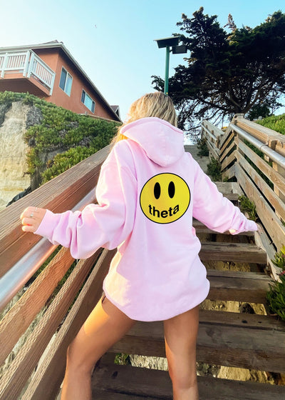 Kappa Alpha Theta Smiley Drew Sweatshirt | Theta Smiley Sorority Hoodie Media 1 of 19