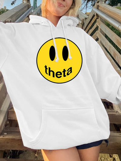 Kappa Alpha Theta Smiley Logo Drew Sorority Hoodie Theta Smiley Sweatshirt