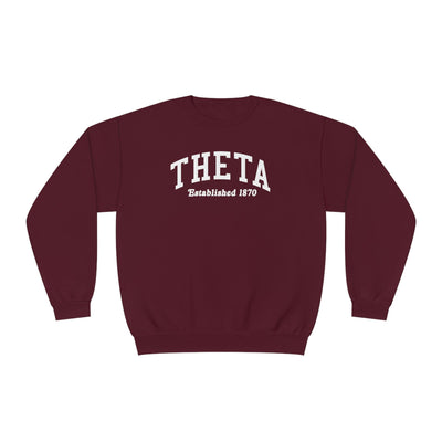 Kappa Alpha Theta Sorority Varsity College Theta Crewneck Sweatshirt