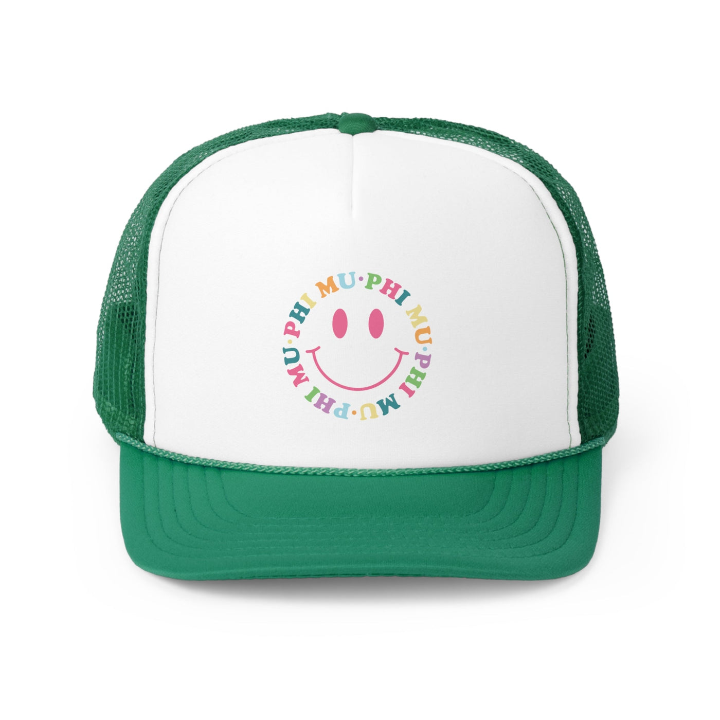 Phi Mu Colorful Smile Foam Trucker Hat