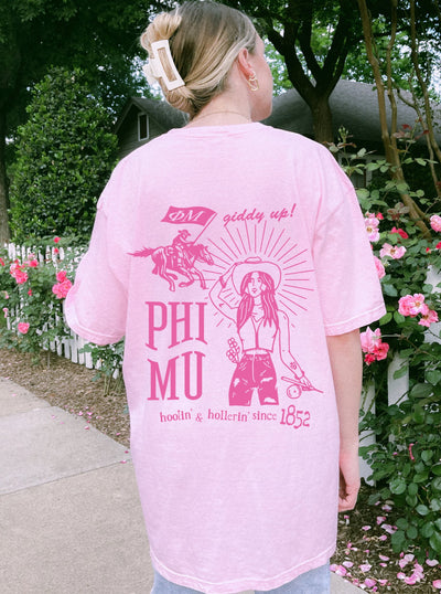 Phi Mu Country Western Pink Sorority T-shirt