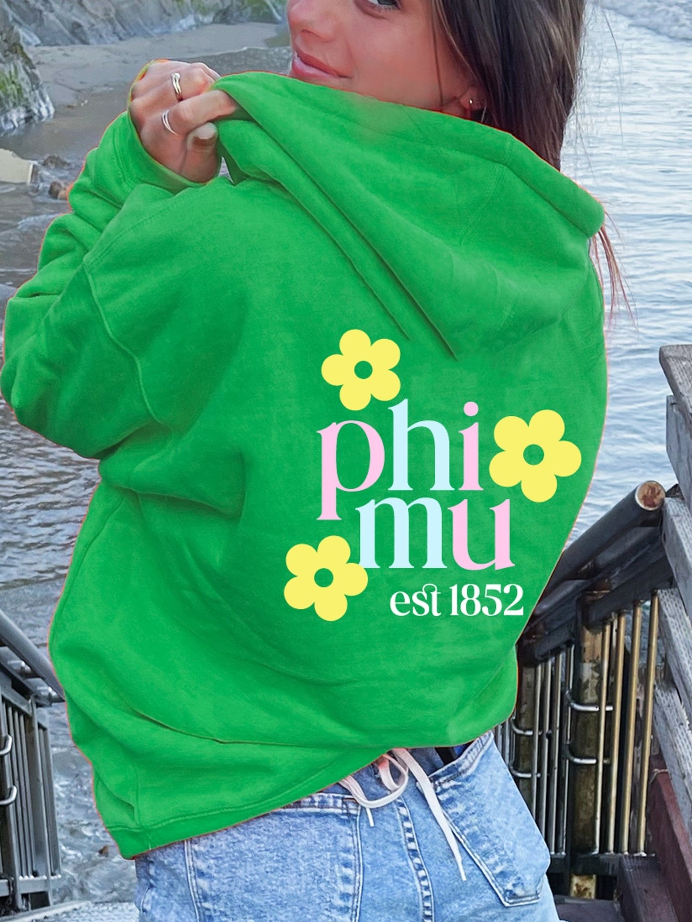 Phi Mu Flower Sweatshirt, Phi Mu Sorority Hoodie