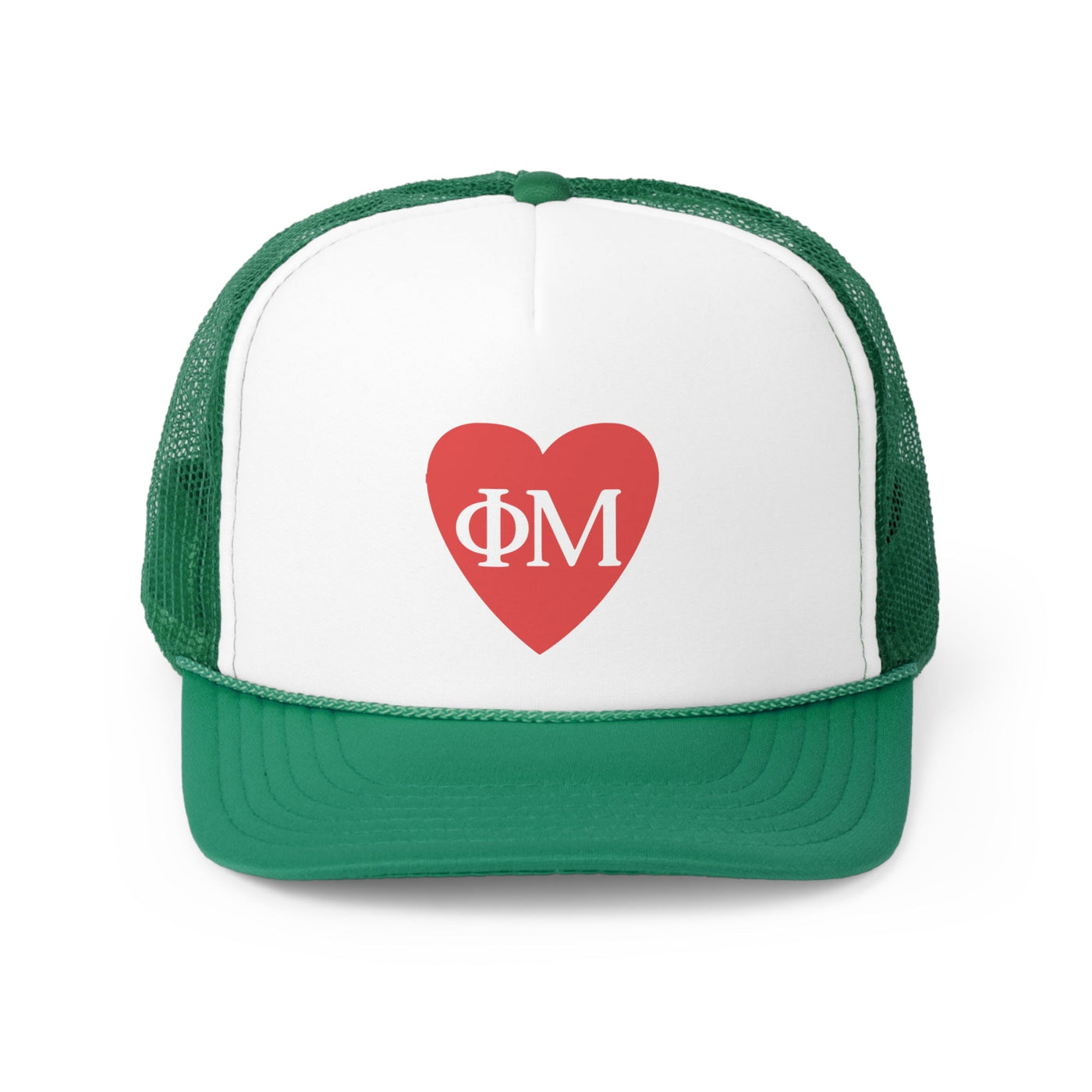 Phi Mu Heart Letters Sorority Foam Trucker Hat