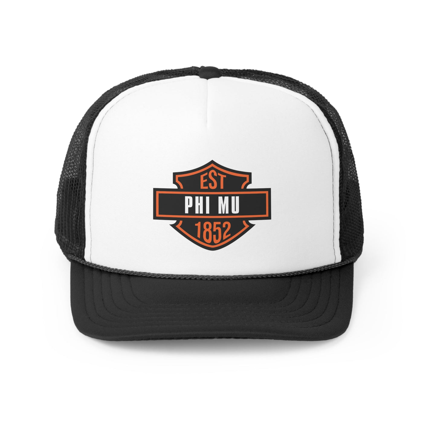 Phi Mu Trendy Motorcycle Trucker Hat