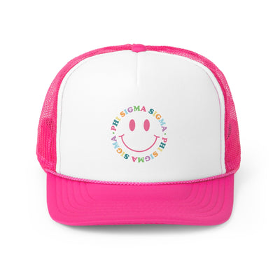 Phi Sigma Sigma Colorful Smile Foam Trucker Hat