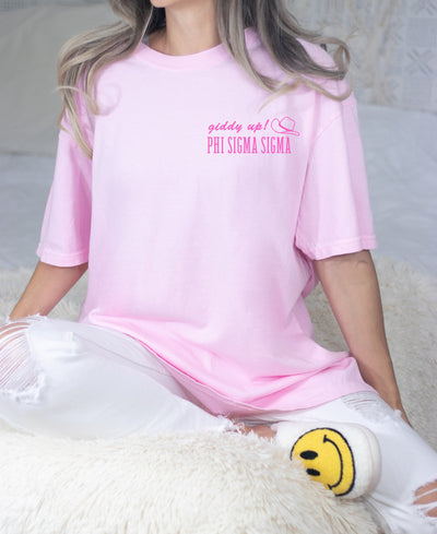 Phi Sigma Sigma Country Western Pink Sorority T-shirt