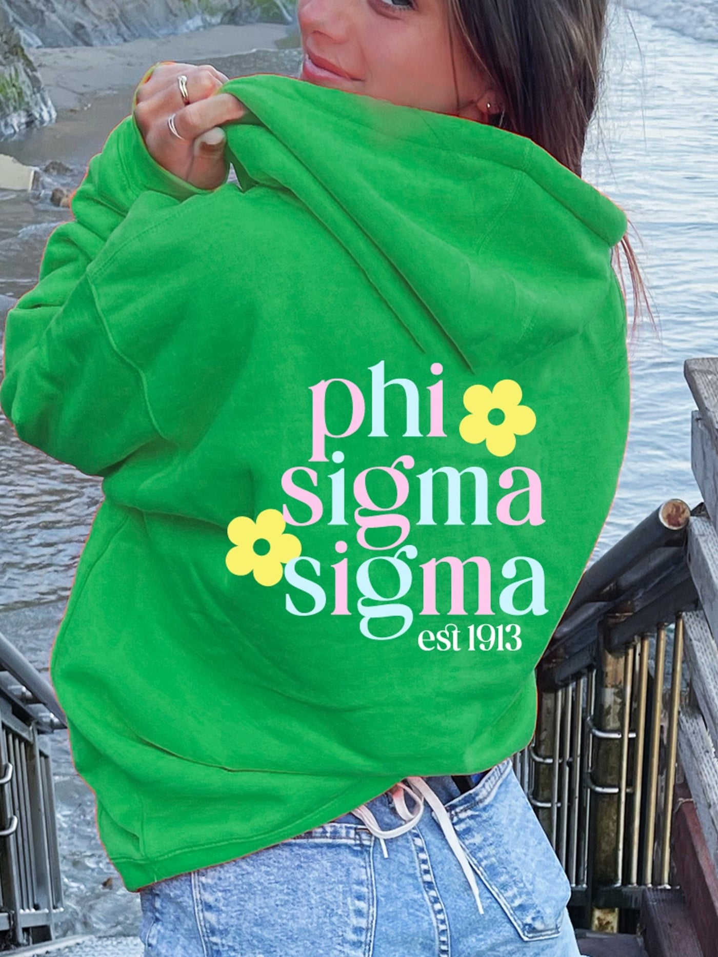 Phi Sigma Sigma Flower Sweatshirt, Phi Sig Sorority Hoodie
