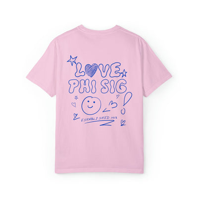 Phi Sigma Sigma Love Doodle Sorority T-shirt