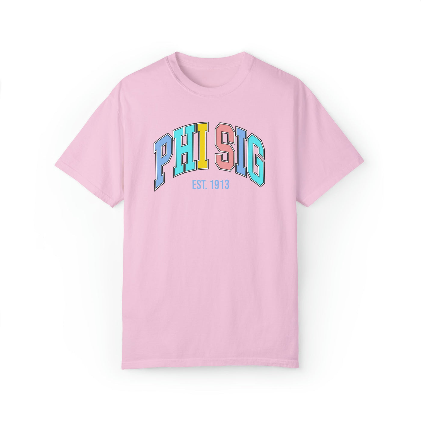 Phi Sigma Sigma Pastel Varsity Sorority T-shirt
