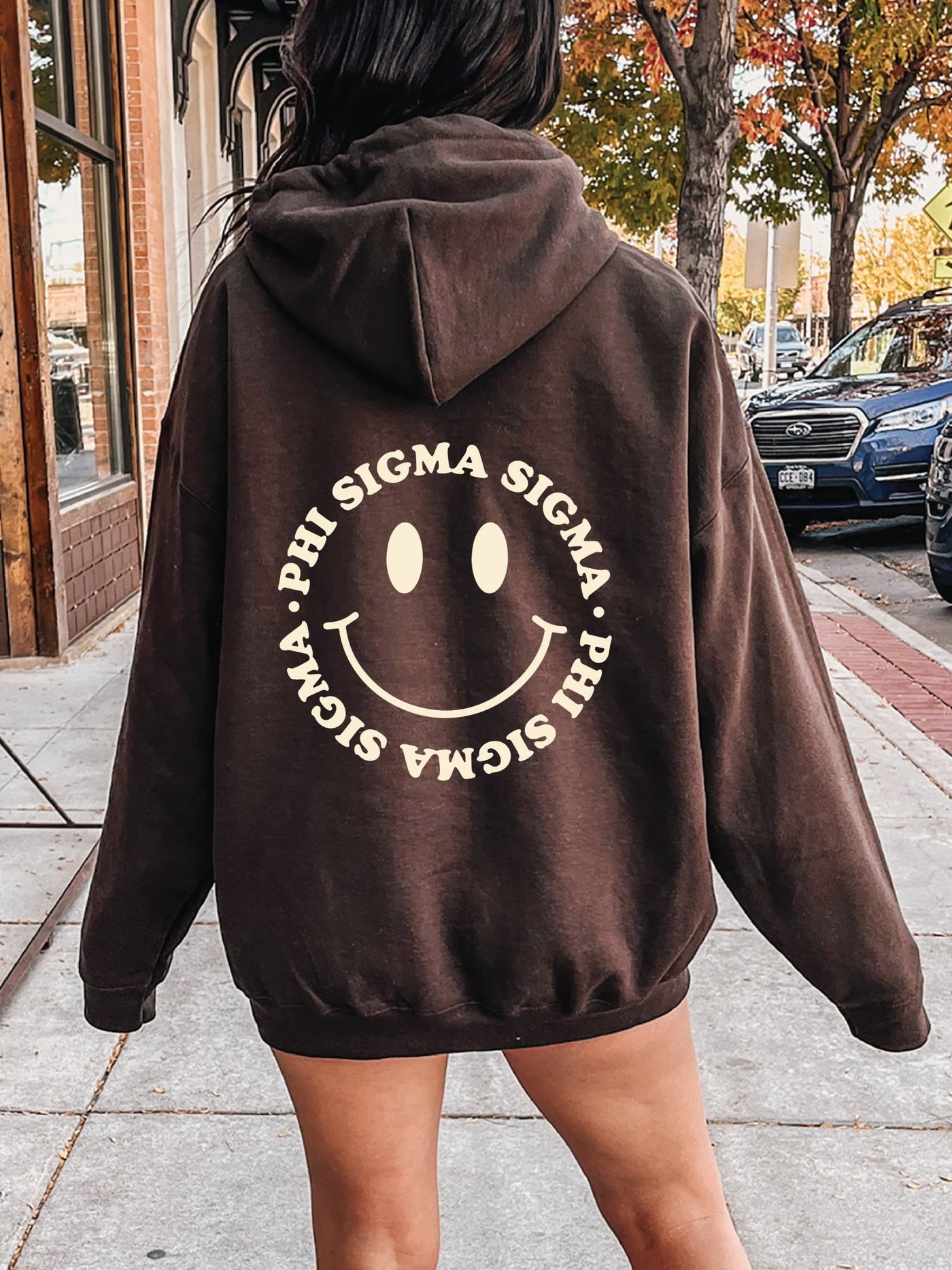 Phi Sigma Sigma Smiley Sorority Sweatshirt | Trendy Phi Sig Custom Sorority Hoodie