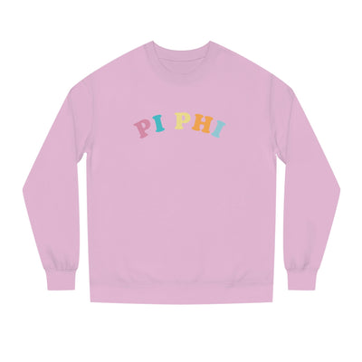 Pi Beta Phi Colorful Text Cute Pi Phi Sorority Crewneck Sweatshirt