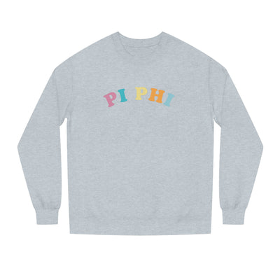 Pi Beta Phi Colorful Text Cute Pi Phi Sorority Crewneck Sweatshirt