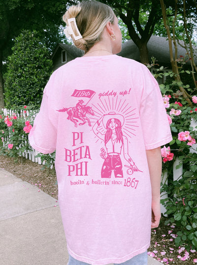 Pi Beta Phi Country Western Pink Sorority T-shirt