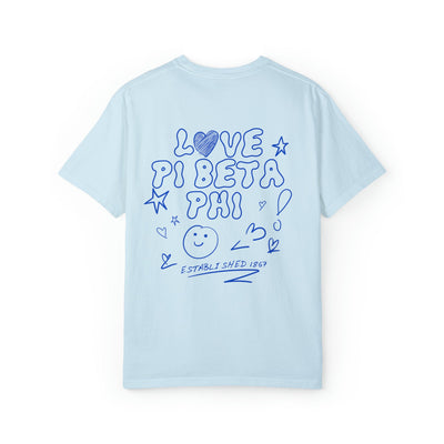 Pi Beta Phi Love Doodle Sorority T-shirt