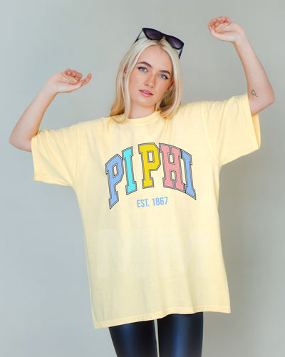 Pi Beta Phi Pastel Varsity Sorority T-shirt