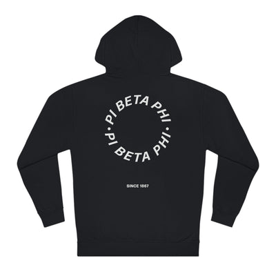 Pi Beta Phi Simple Trendy Cute Circle Sorority Hoodie Sweatshirt Design Black