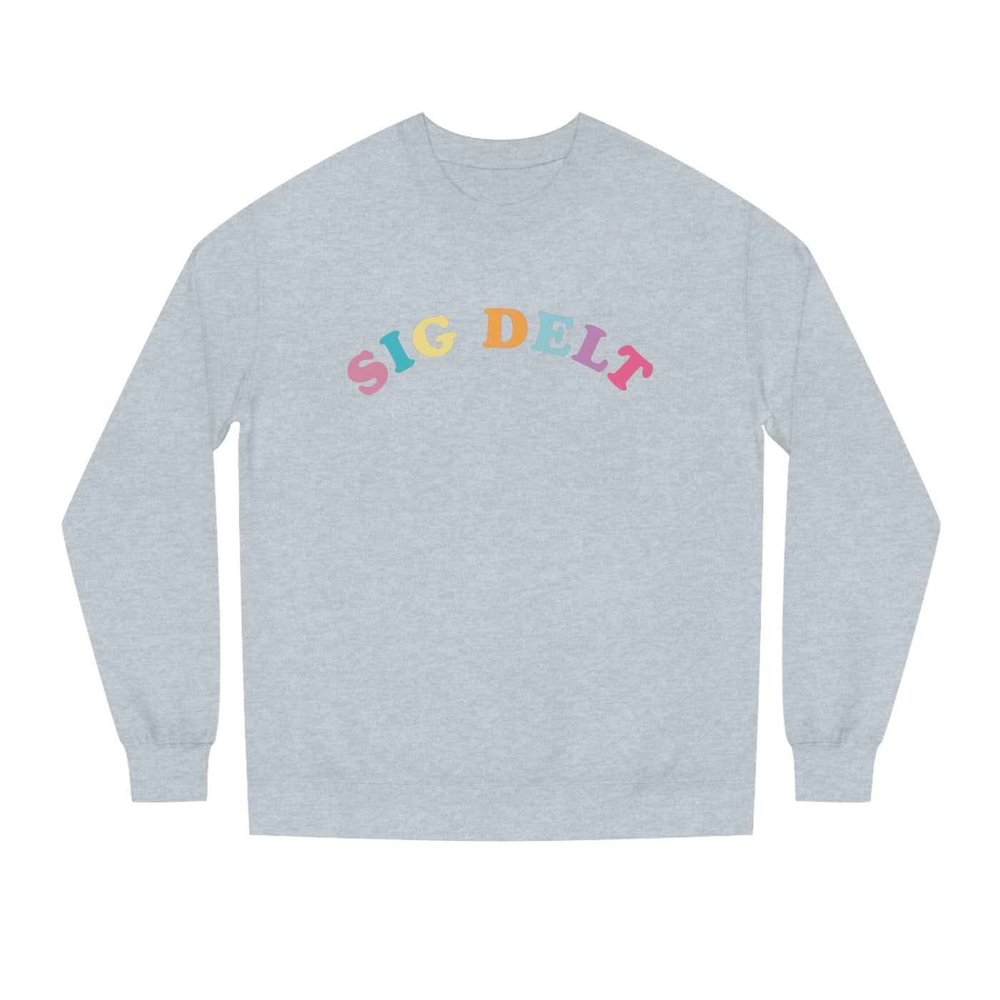 Sigma Delta Tau Colorful Text Cute Sig Delt Sorority Crewneck Sweatshirt