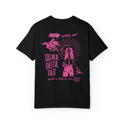 Sigma Delta Tau Country Western Pink Sorority T-shirt